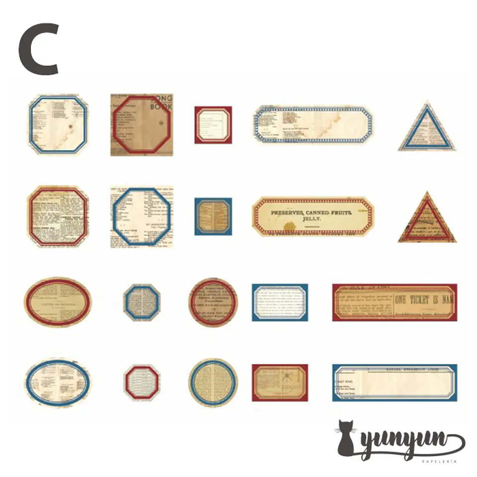 Stickers Retro Label - 40 pzas 10