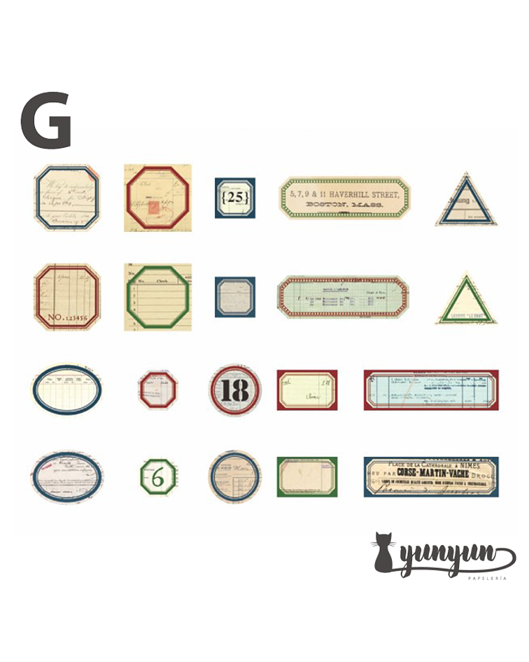 Stickers Retro Label - 40 pzas