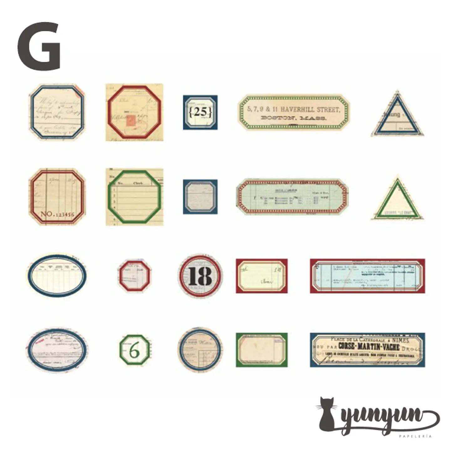 Stickers Retro Label - 40 pzas 14