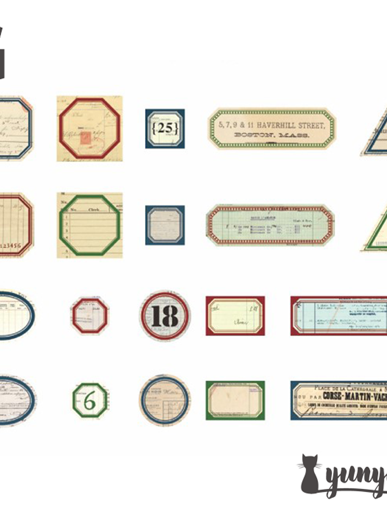 Stickers Retro Label - 40 pzas 14