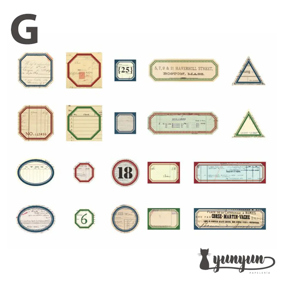 Stickers Retro Label - 40 pzas 14