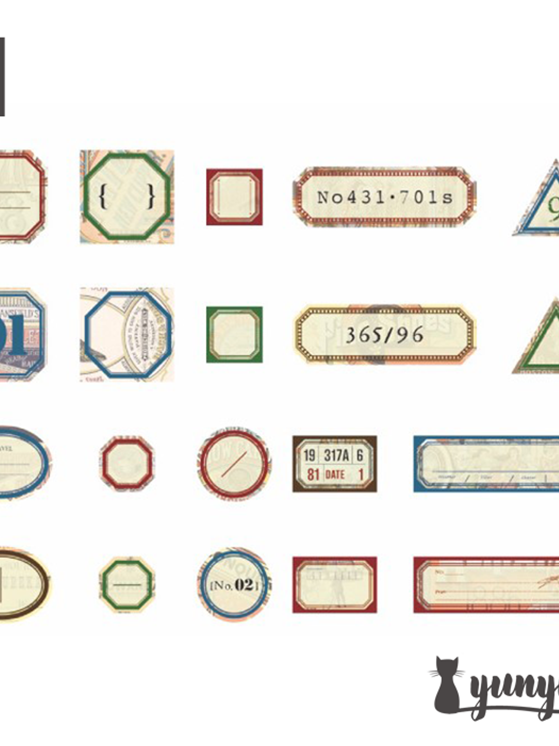 Stickers Retro Label - 40 pzas 15