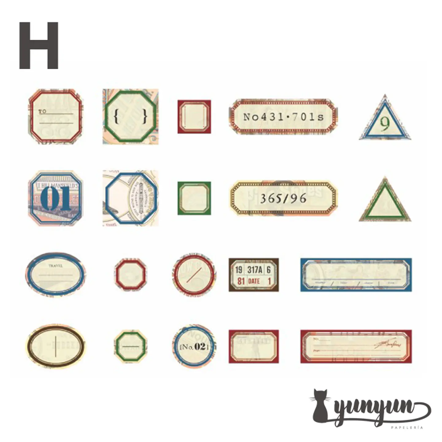 Stickers Retro Label - 40 pzas 15