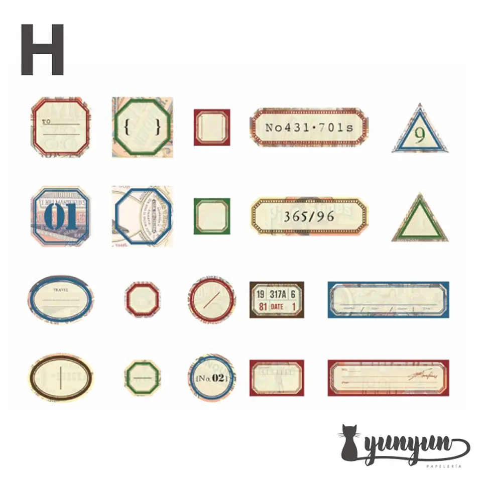 Stickers Retro Label - 40 pzas 15