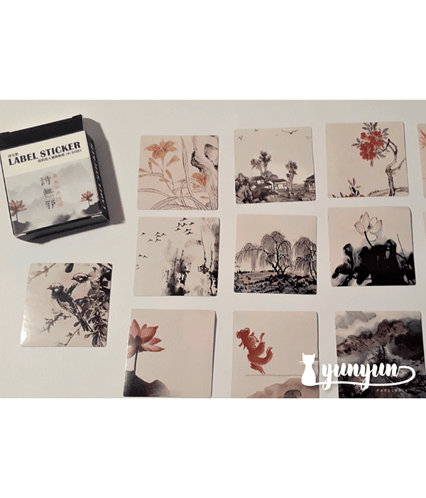 Caja Stickers Paisajes Orientales - 40 pzas