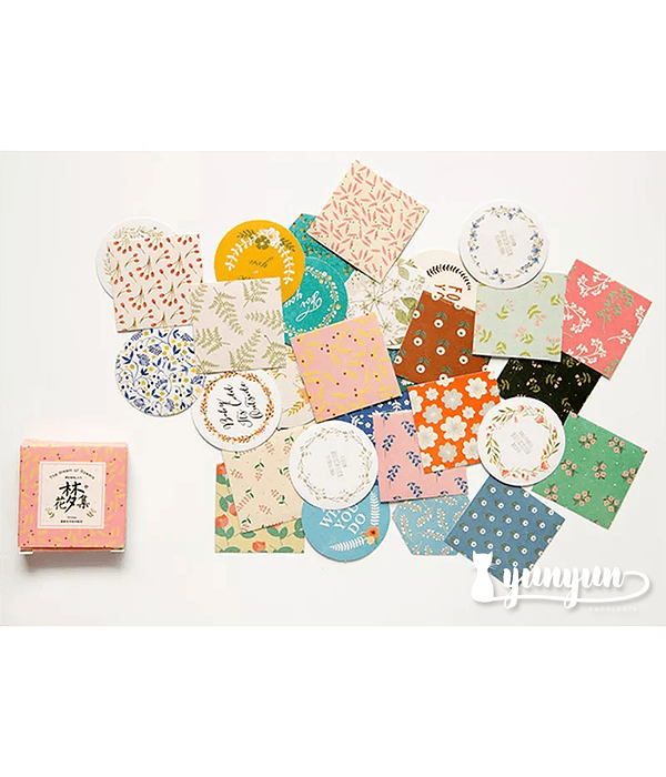 Caja Stickers Diseños Florales - 40 pzas