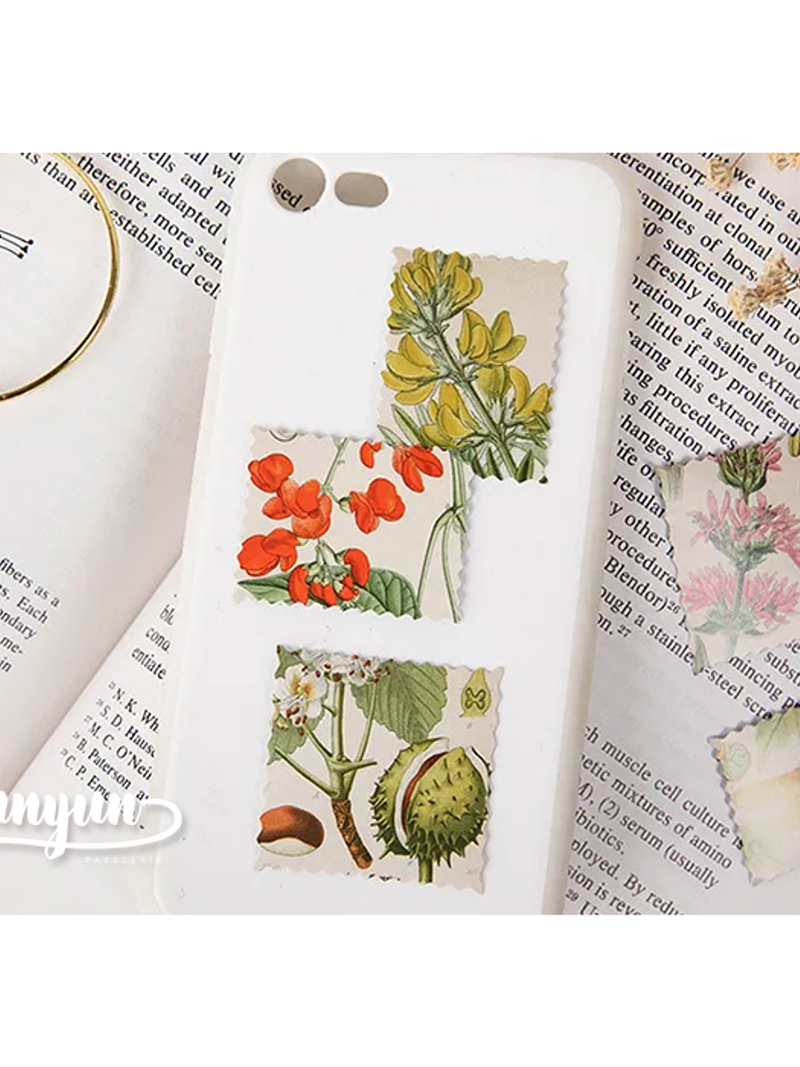 Caja Stickers Estampilla Botánica - 45 pzas 3