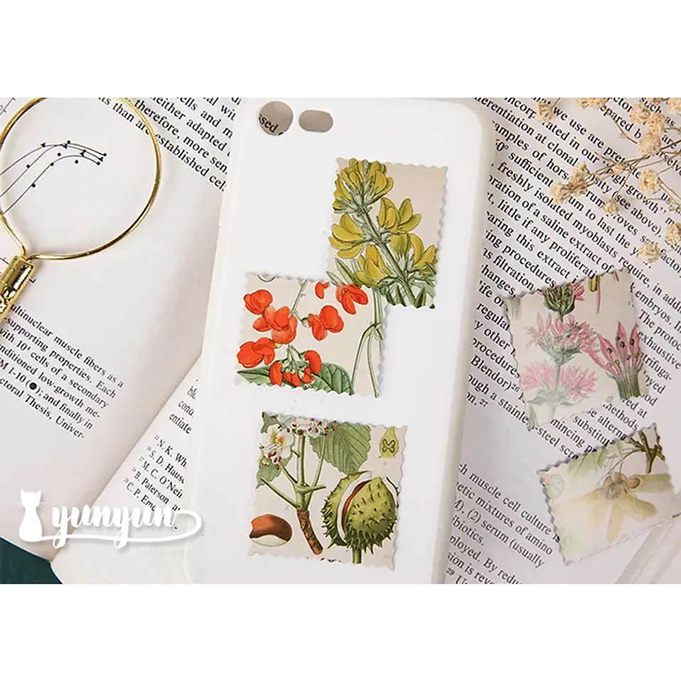 Caja Stickers Estampilla Botánica - 45 pzas 3