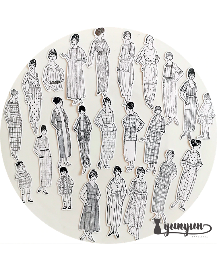 Stickers Mujeres Vintage - 58 pzas