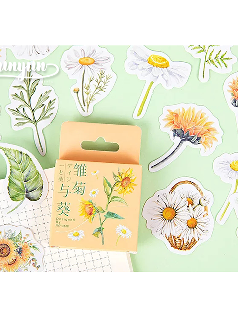 Caja Stickers Flores #2 - 45 pzas 1