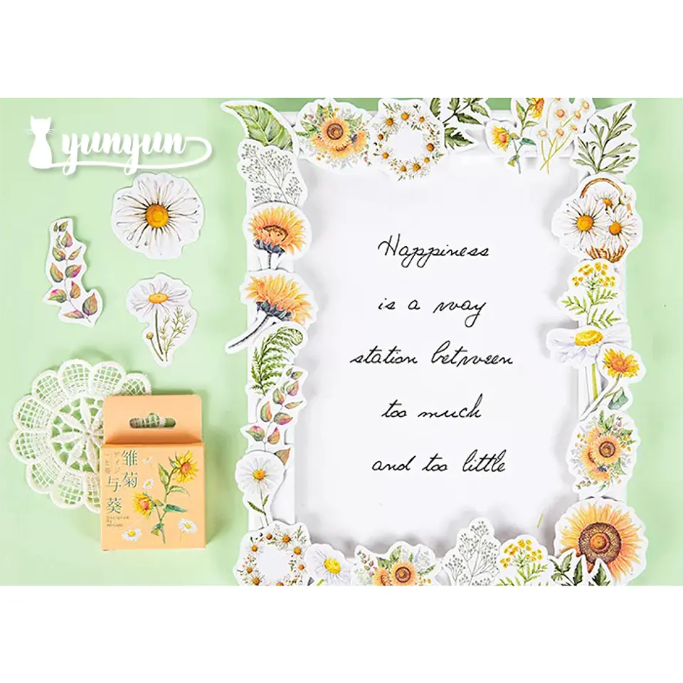 Caja Stickers Flores #2 - 45 pzas 2