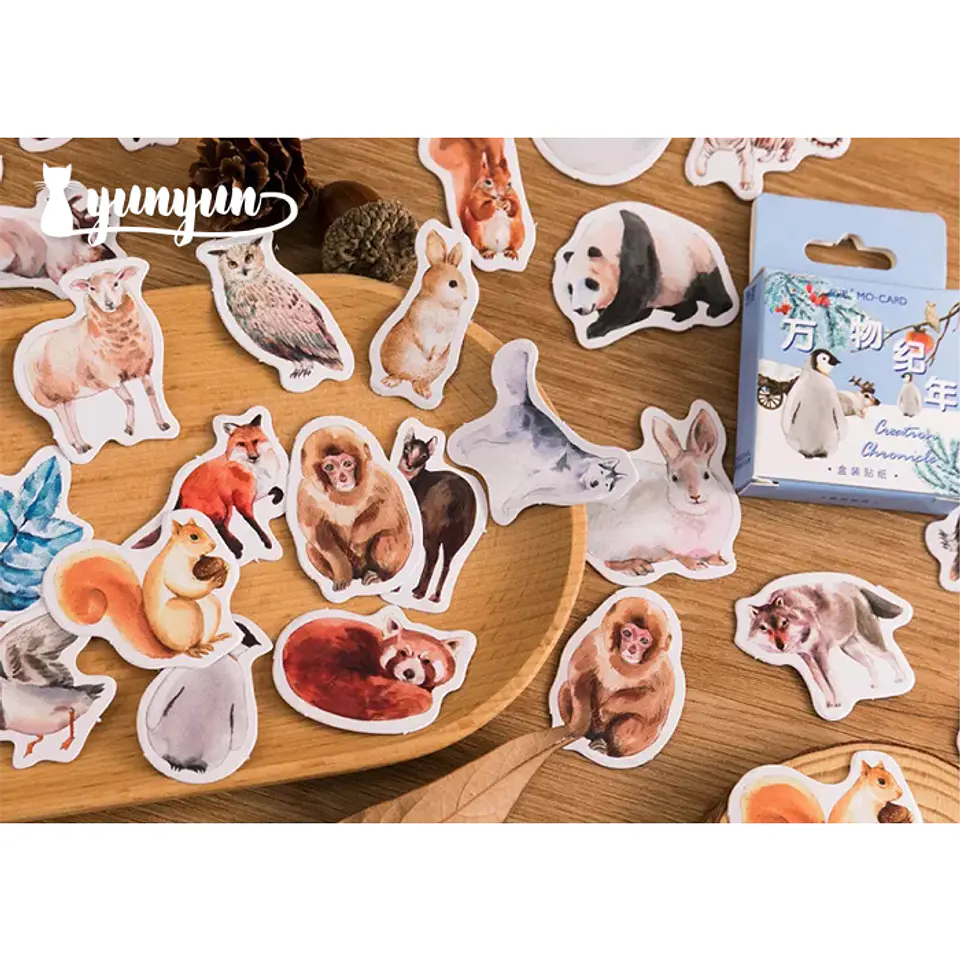 Caja Stickers Animales #34 - 45 pzas 1