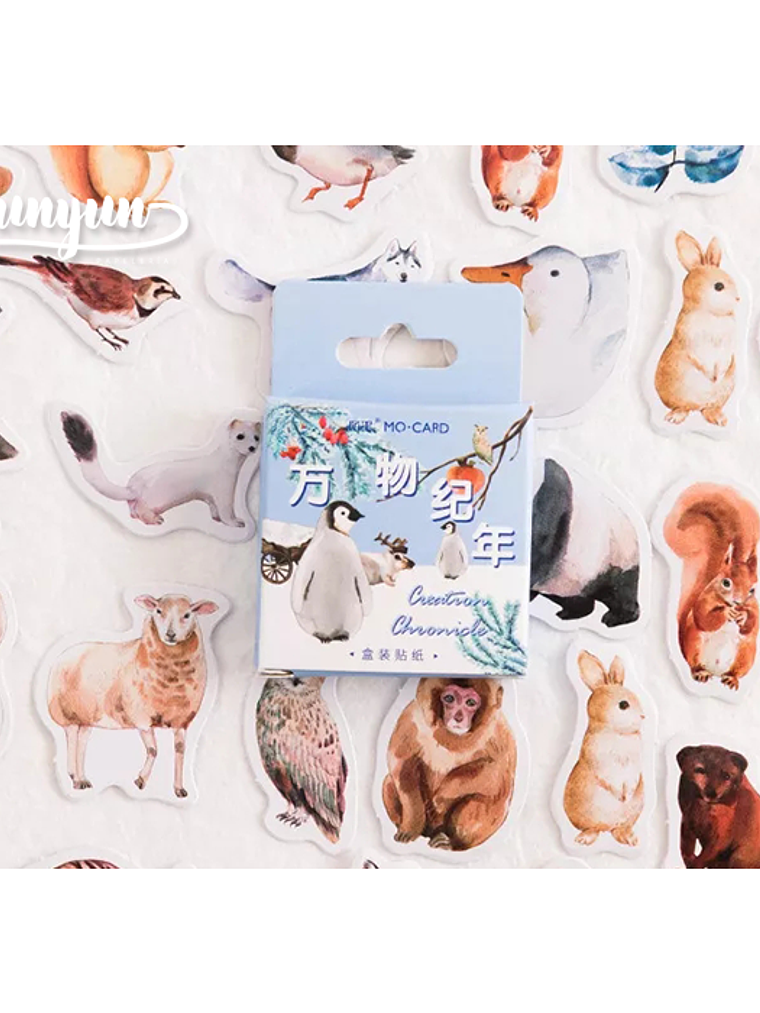 Caja Stickers Animales #34 - 45 pzas 2