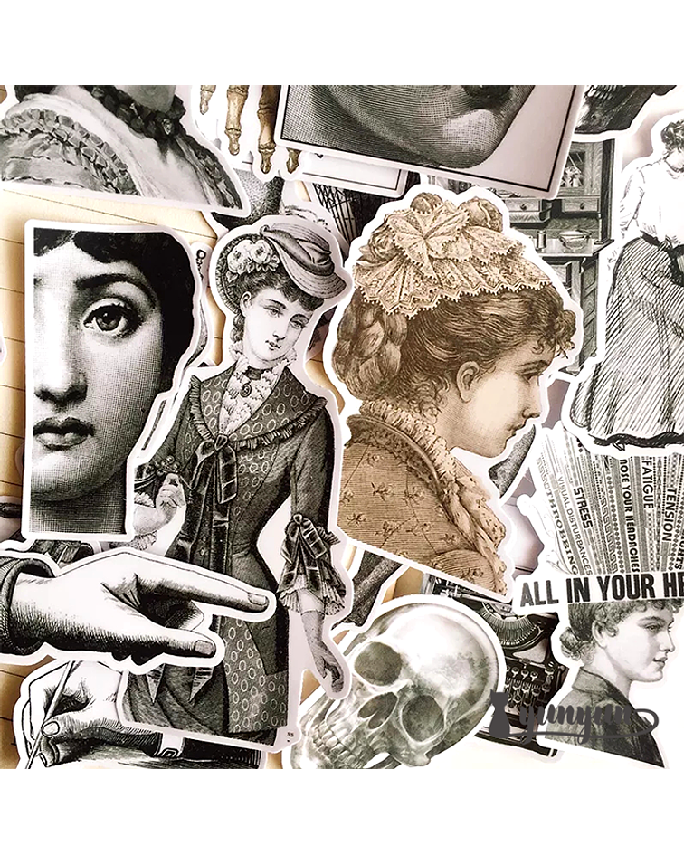 Stickers Mujeres Vintage II - 27 pzas