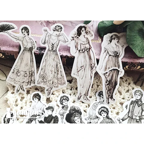 Stickers Mujeres Vintage III - 14 pzas 
