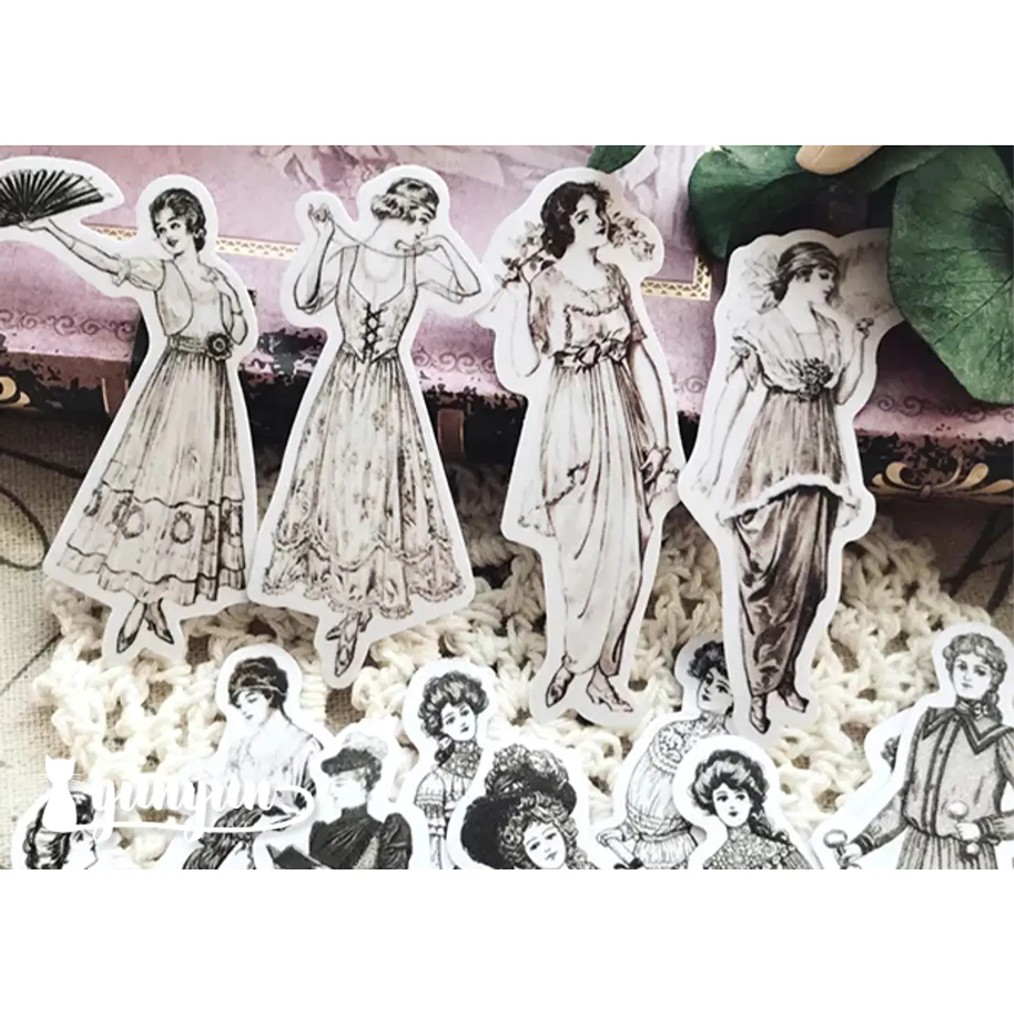 Stickers Mujeres Vintage III - 14 pzas  1