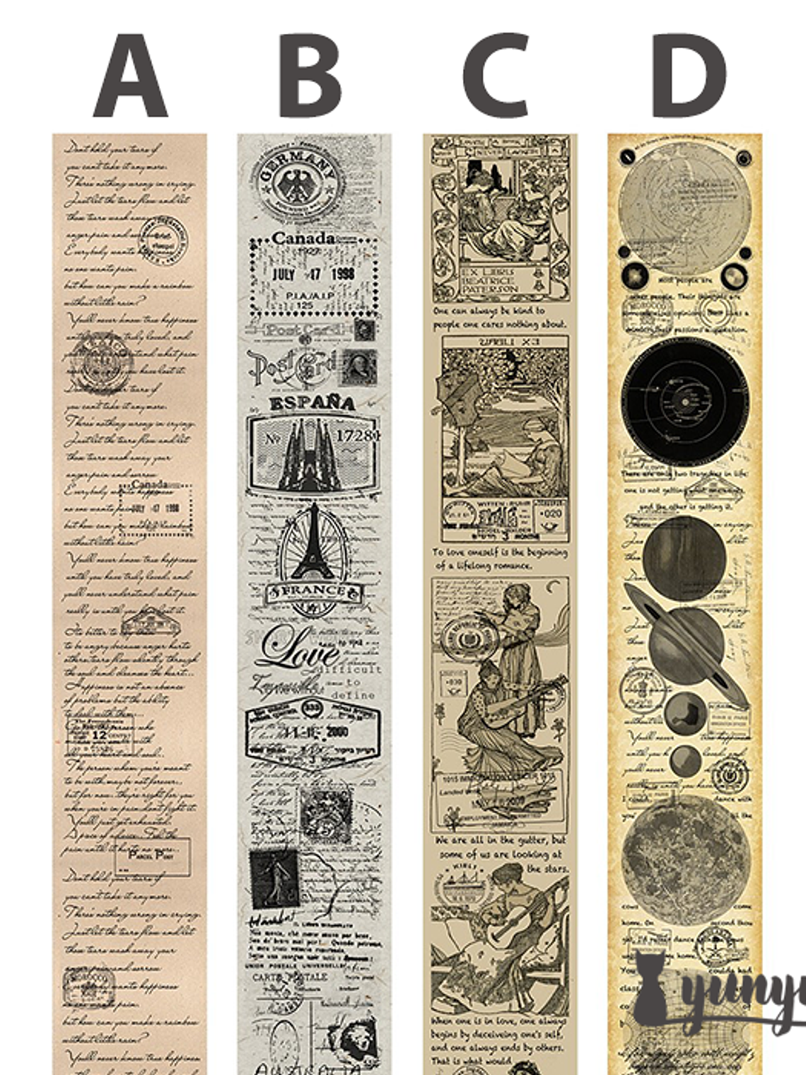 Washi Tapes Vintage II - 5 cm  10