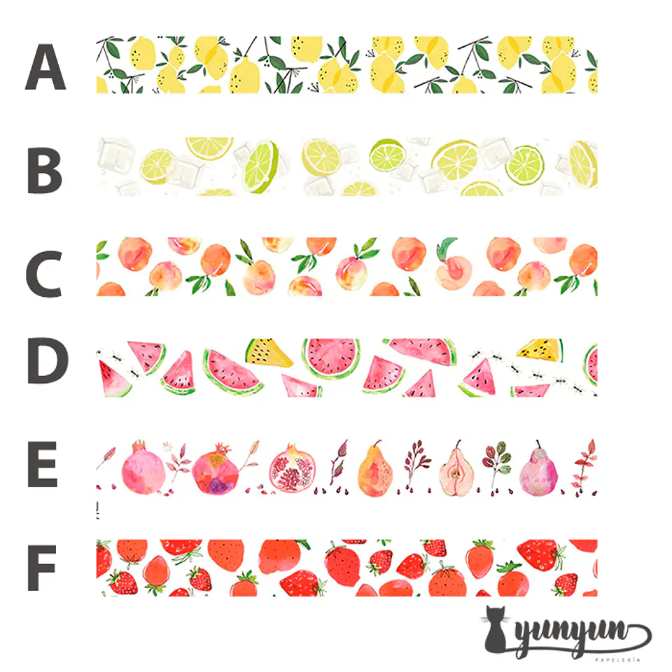 Washi Tapes Frutas - 1,5cm 7