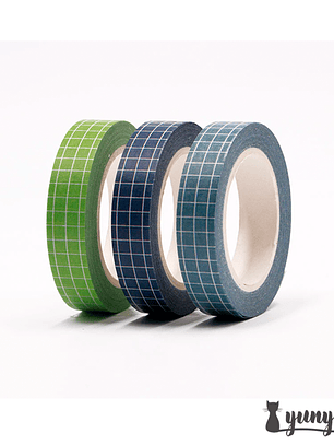 Set Washi Tapes Cuadrícula II - 3 pzas 