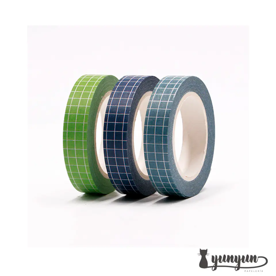 Set Washi Tapes Cuadrícula II - 3 pzas  1