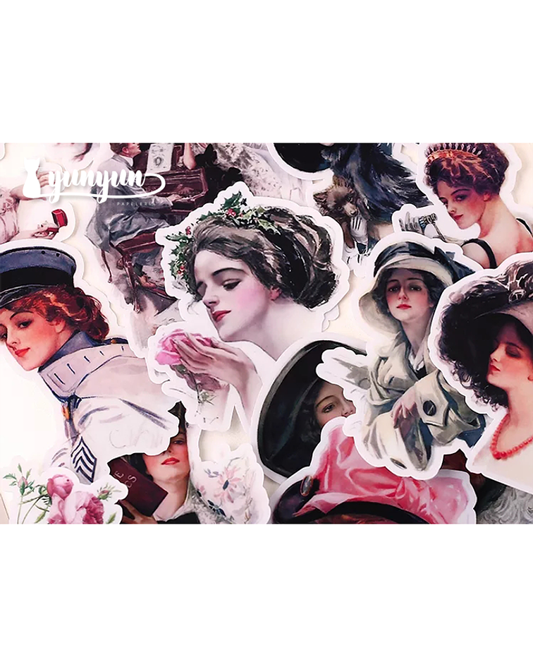 Stickers Mujeres Vintage II - 52 pzas