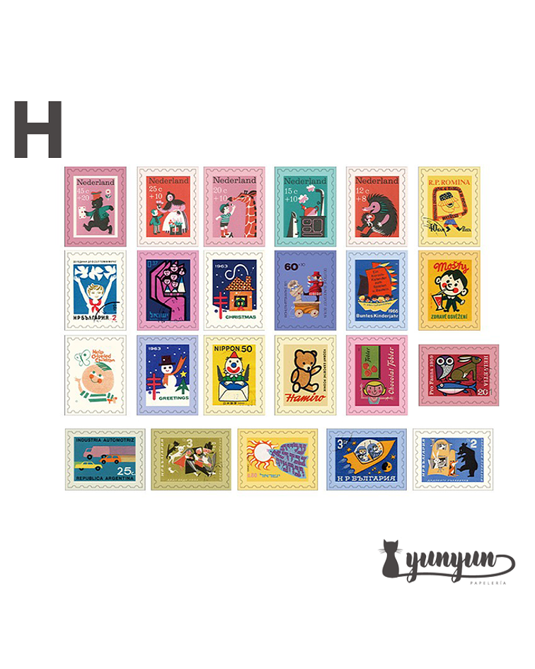 Stickers Colección Estampillas IV - 46 pzas 