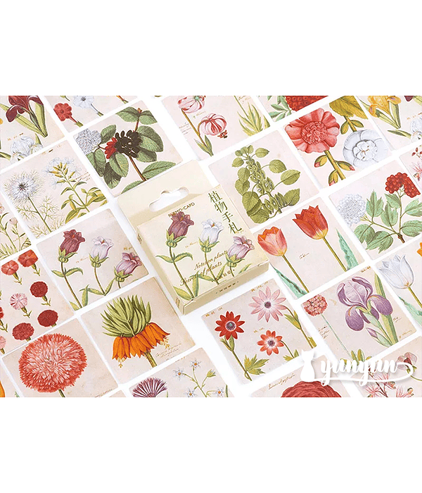 Caja Stickers Flores - 45 pzas 