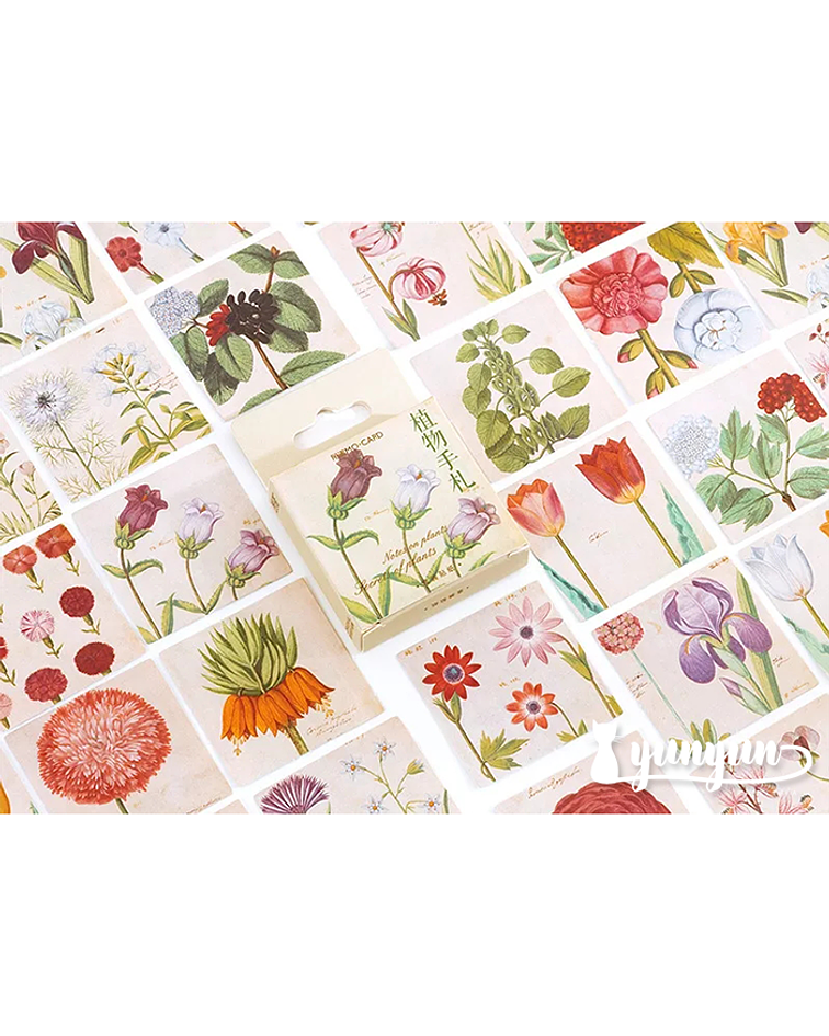 Caja Stickers Flores - 45 pzas 