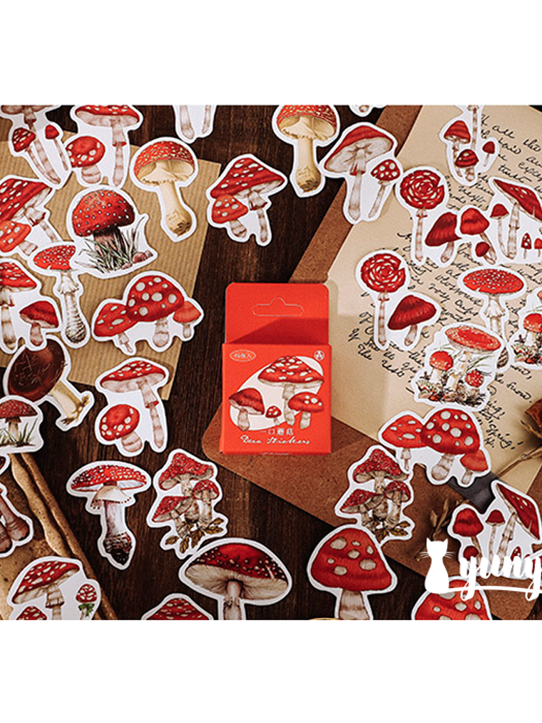 Caja Stickers Hongos - 46 pzas   1