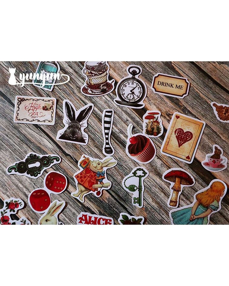 Stickers Alicia en el País de las Maravillas - 30 pzas