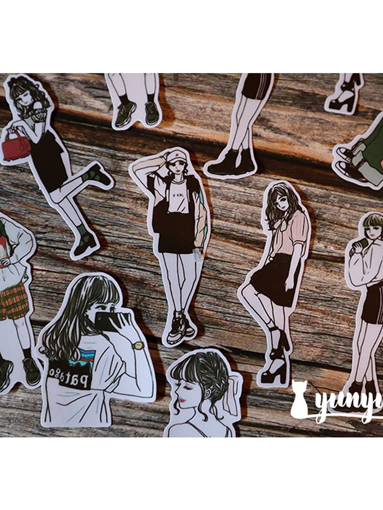 Stickers Fashion Girls  - 30 pzas  2