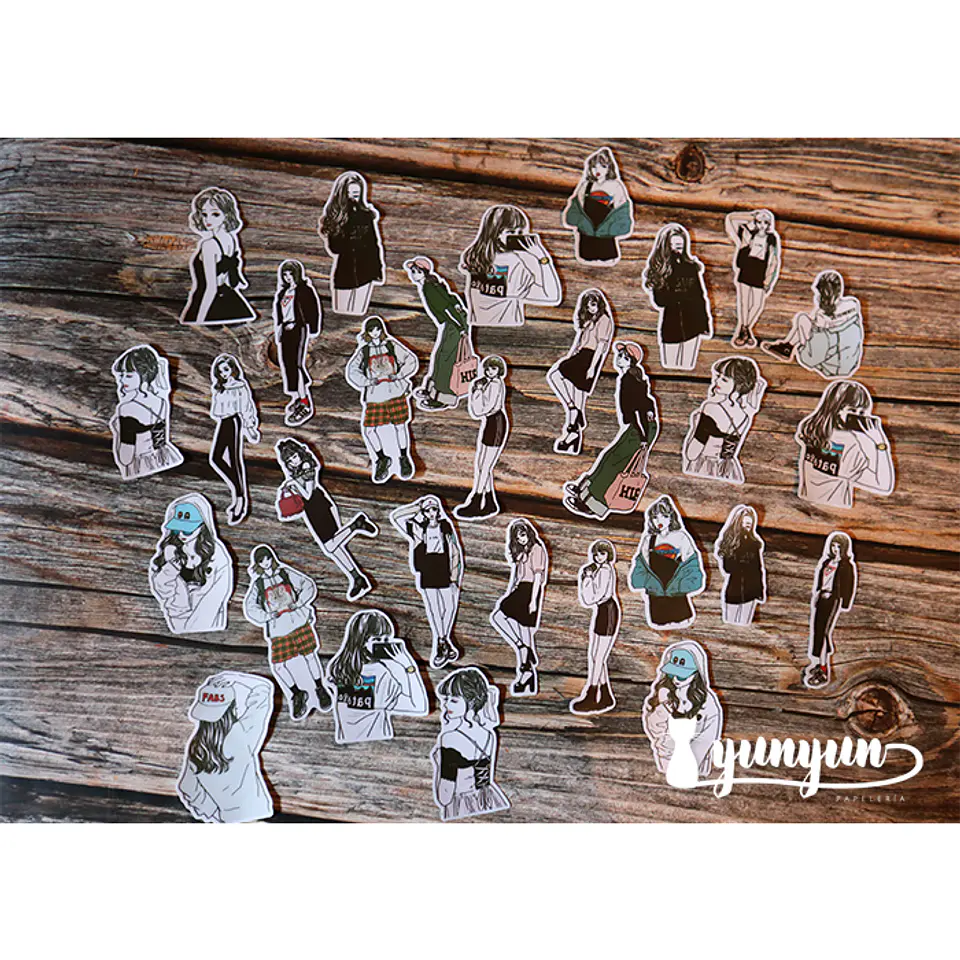 Stickers Fashion Girls  - 30 pzas  3