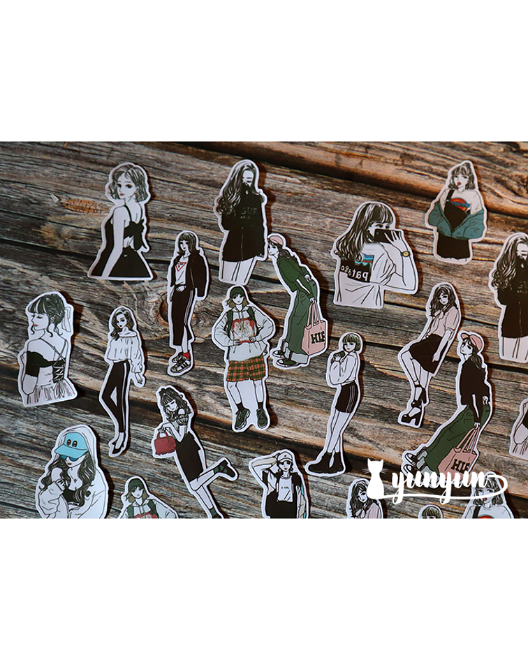 Stickers Fashion Girls  - 30 pzas 