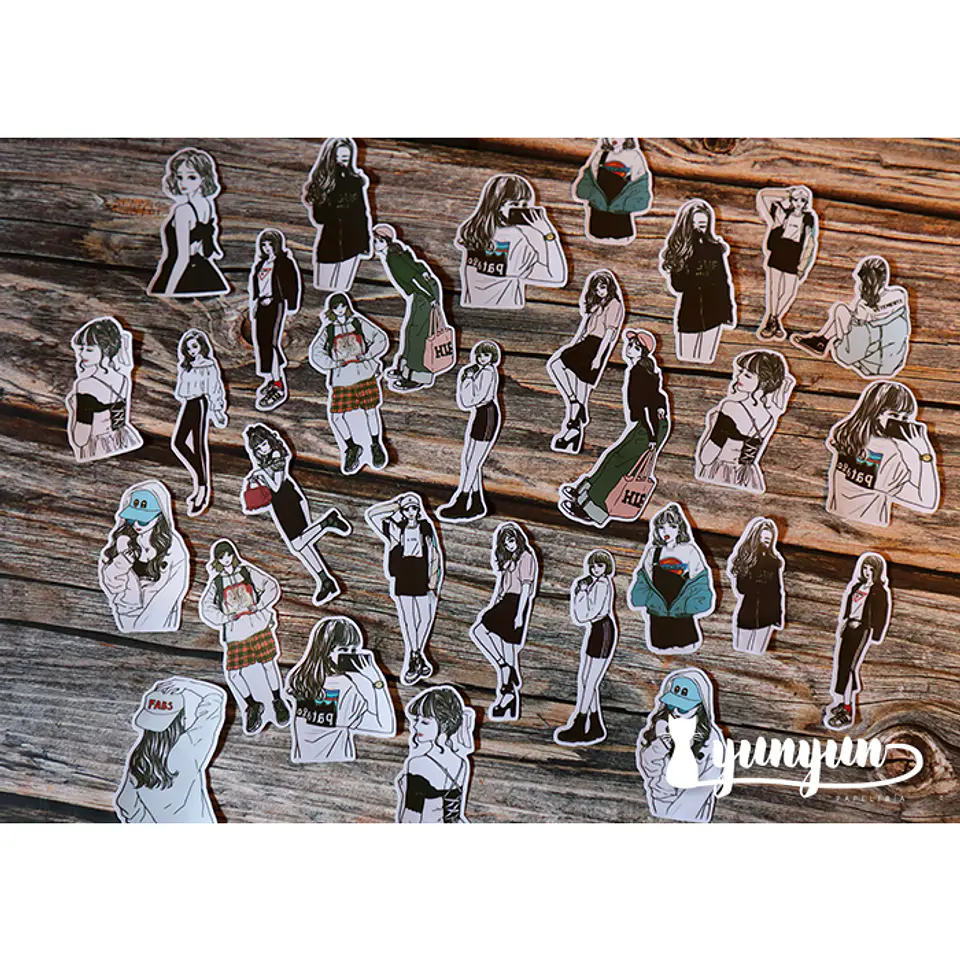 Stickers Fashion Girls  - 30 pzas  5