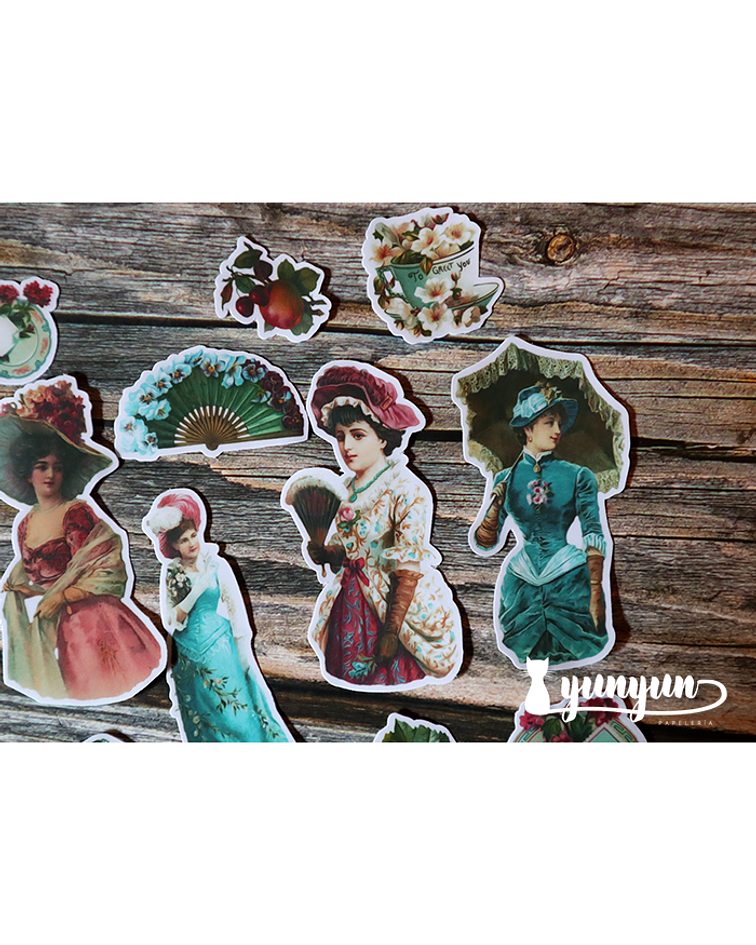 Stickers Victorian Ladies - 18 pzas