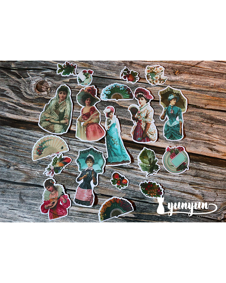 Stickers Victorian Ladies - 18 pzas