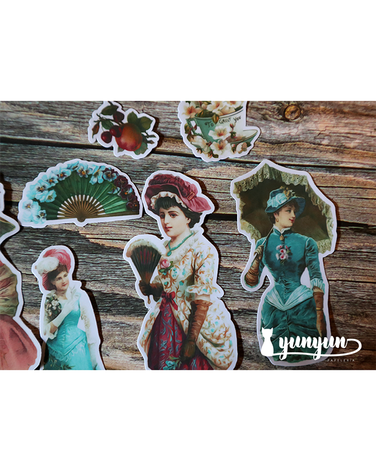 Stickers Victorian Ladies - 18 pzas