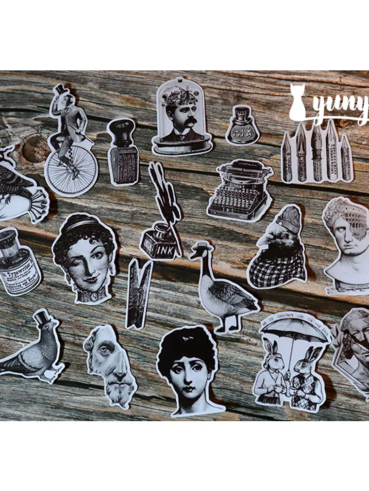 Stickers Vintage Times - 19 pzas 2