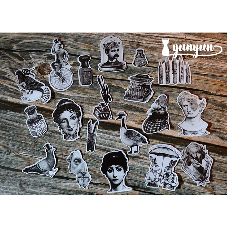 Stickers Vintage Times - 19 pzas 2