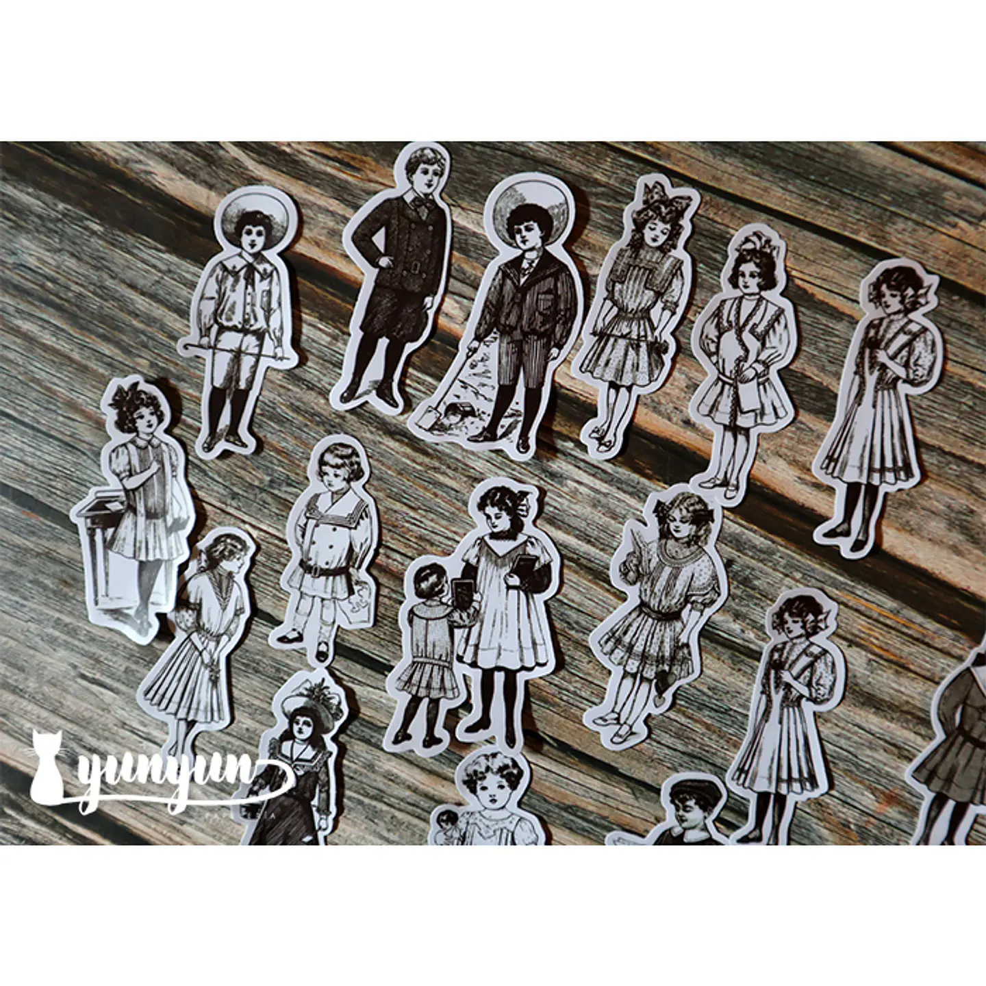 Stickers Vintage Children - 16 pzas 1