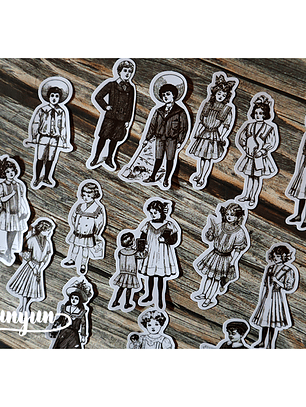 Stickers Vintage Children - 16 pzas