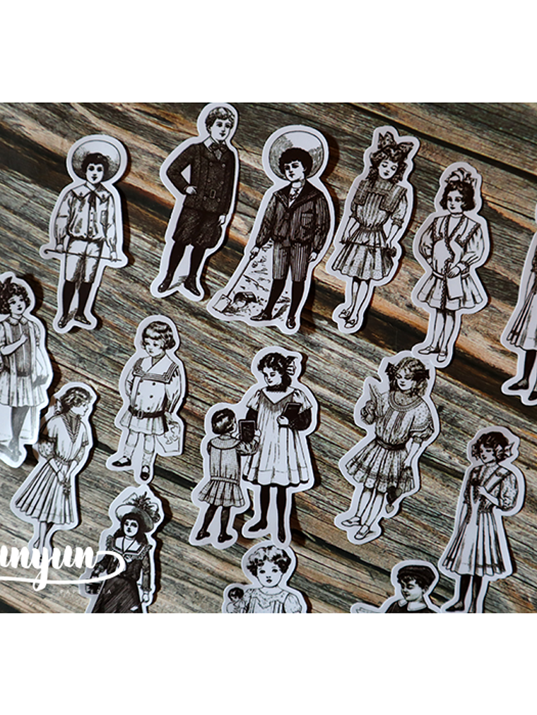 Stickers Vintage Children - 16 pzas 1