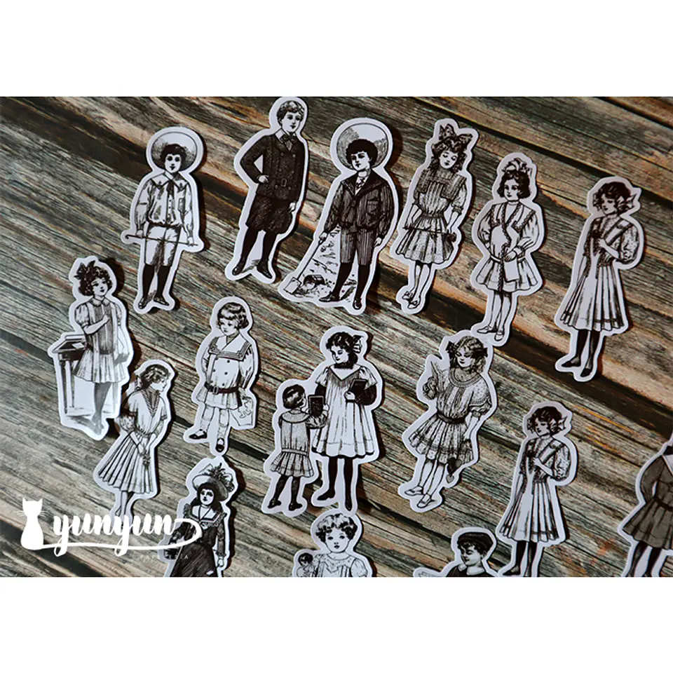 Stickers Vintage Children - 16 pzas 1