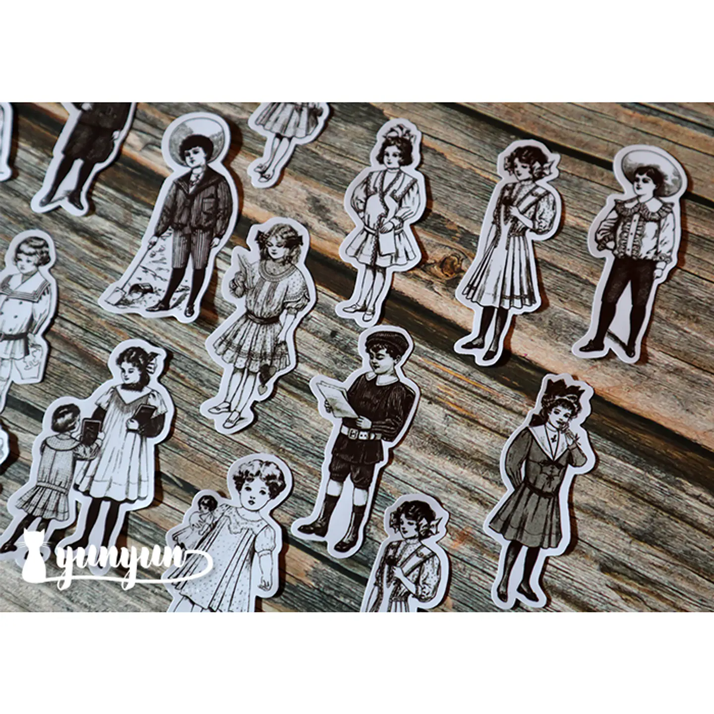 Stickers Vintage Children - 16 pzas 4