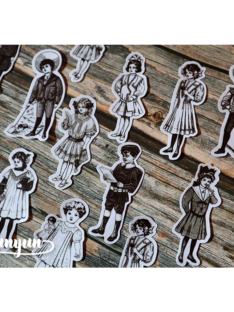 Stickers Vintage Children - 16 pzas 4