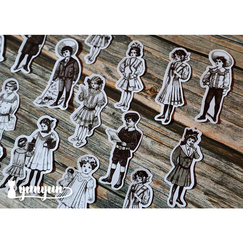 Stickers Vintage Children - 16 pzas 4