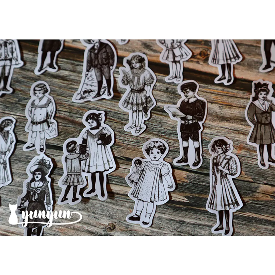 Stickers Vintage Children - 16 pzas 2