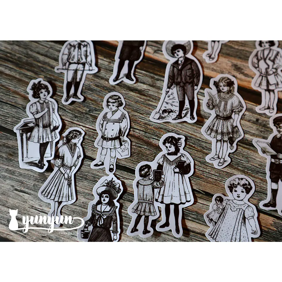 Stickers Vintage Children - 16 pzas 5