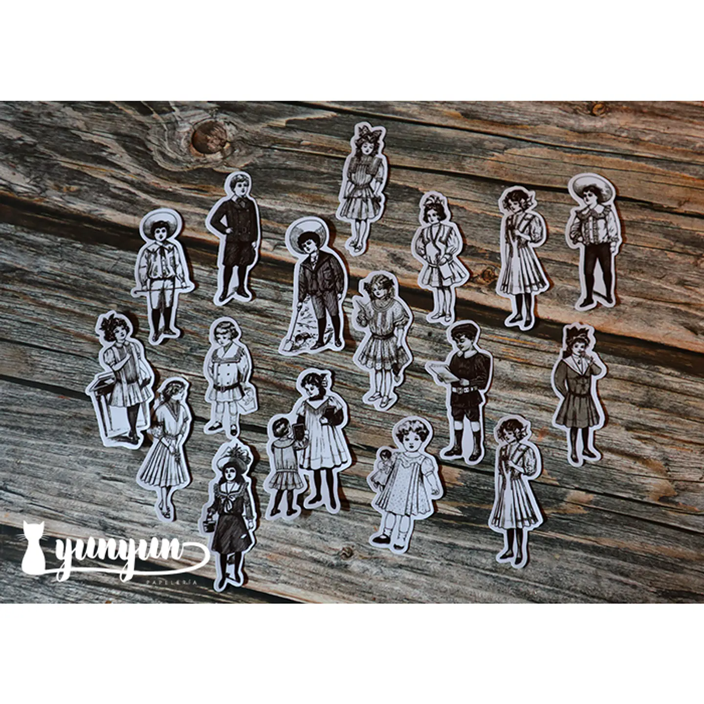 Stickers Vintage Children - 16 pzas 3
