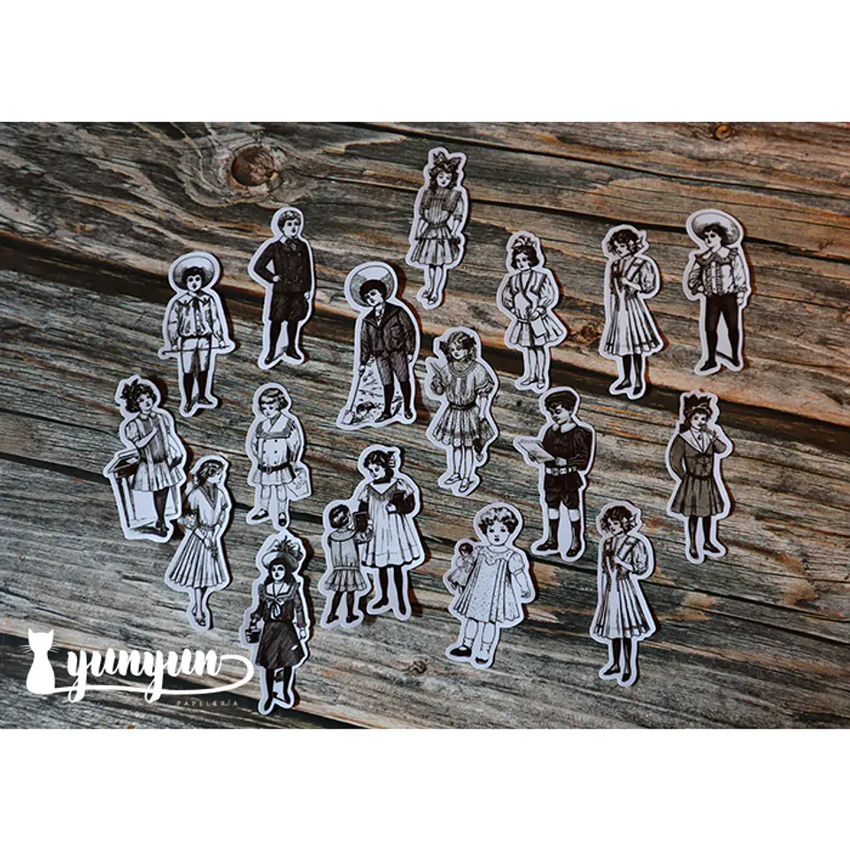 Stickers Vintage Children - 16 pzas 3